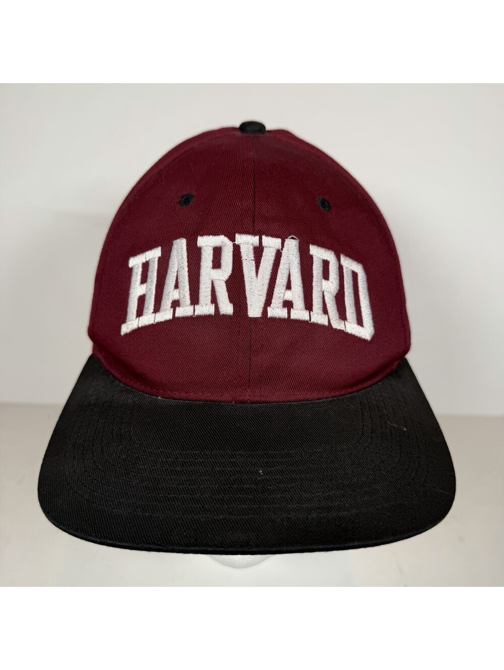 Vtg Harvard Crimson Hat Snapback Arch Spell Out Logo 90s University Red College